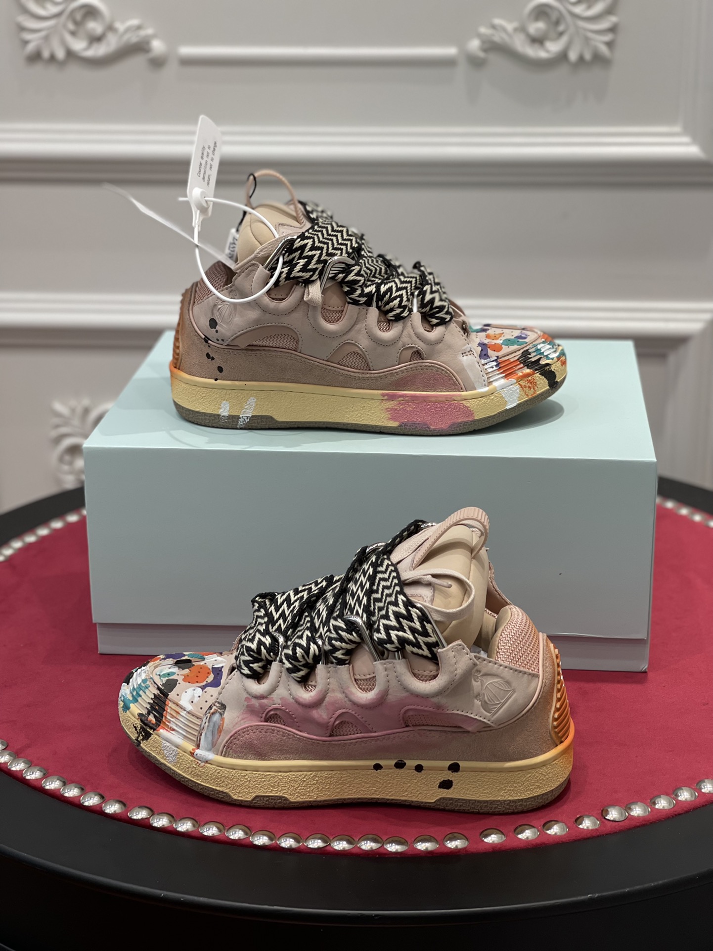 Lanvon Leather CurbGallery Dept. Pale Pink Multi FM-SKRK11-DRGD-P22B5S0