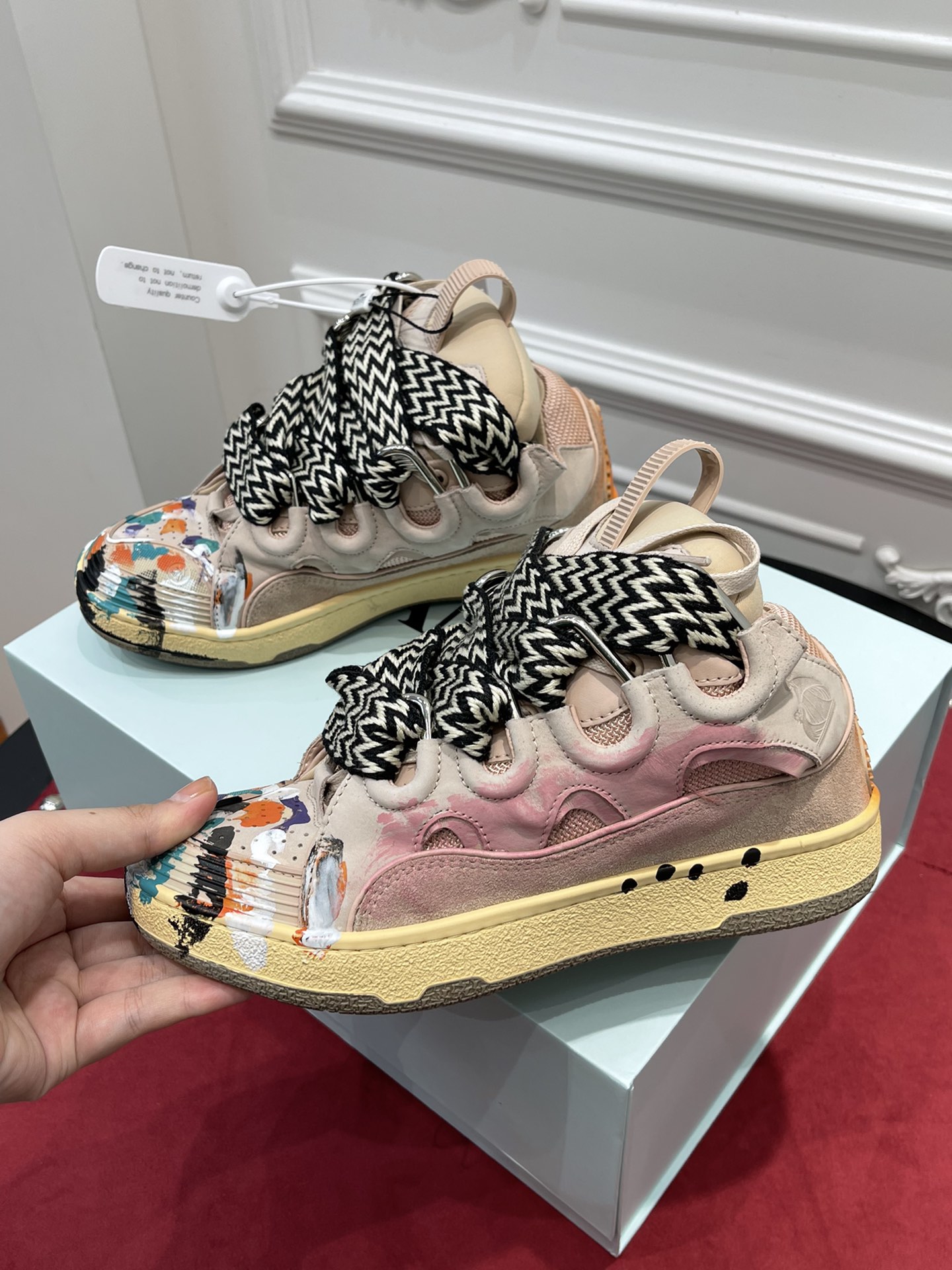 Lanvon Leather CurbGallery Dept. Pale Pink Multi FM-SKRK11-DRGD-P22B5S0