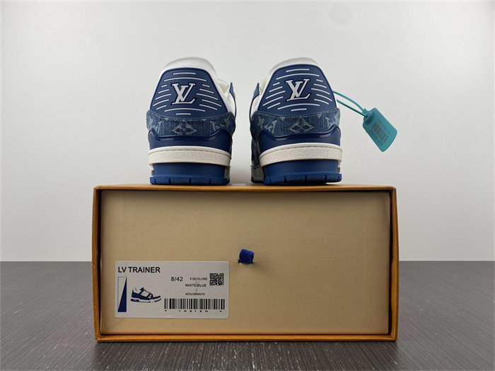 Luis Vitton LV Trainer Monogram Denim White Blue 1A9JGN