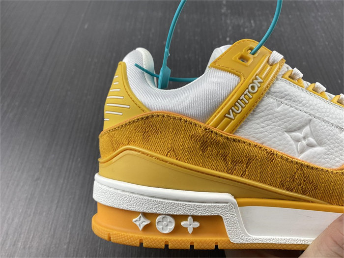 Luis Vitton Trainer Yellow Monogram Denim White 1A9JHB
